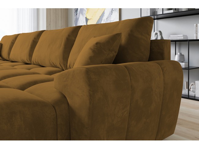 Narożnik Bego U bez funkcji spania welur Monolith 48 miodowy