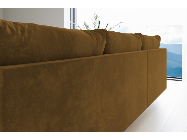 Narożnik Bego U bez funkcji spania welur Monolith 48 miodowy