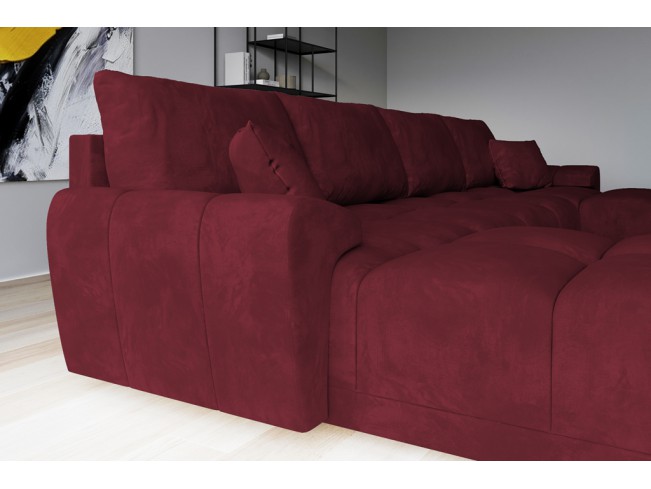 Narożnik Bego U bez funkcji spania welur Monolith 59 czerwony