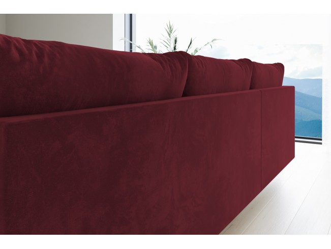 Narożnik Bego U bez funkcji spania welur Monolith 59 czerwony