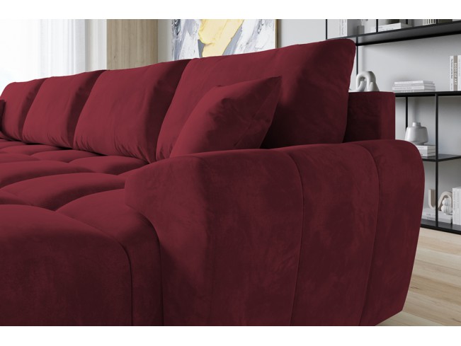 Narożnik Bego U z funkcją spania welur Monolith 59 czerwony