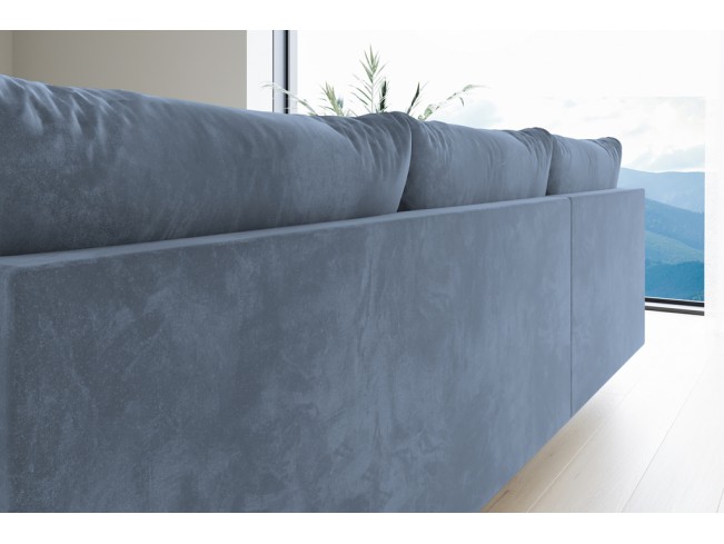Narożnik Bego U bez funkcji spania welur Monolith 70 szaro-niebieski