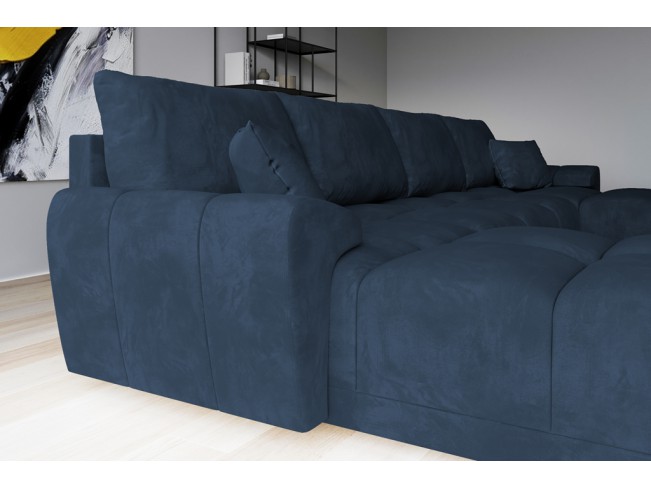 Narożnik Bego U bez funkcji spania welur Monolith 77 granatowy