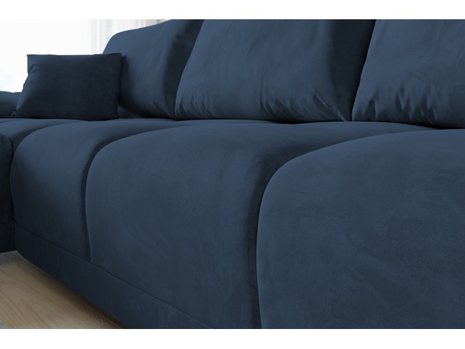 Narożnik Bego U z funkcją spania welur Monolith 77 granatowy