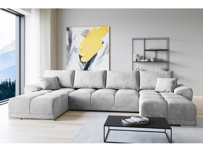 Narożnik Bego U bez funkcji spania welur Monolith 84 jasny szary