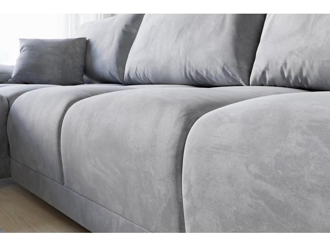 Narożnik Bego U z funkcją spania welur Monolith 84 jasny szary