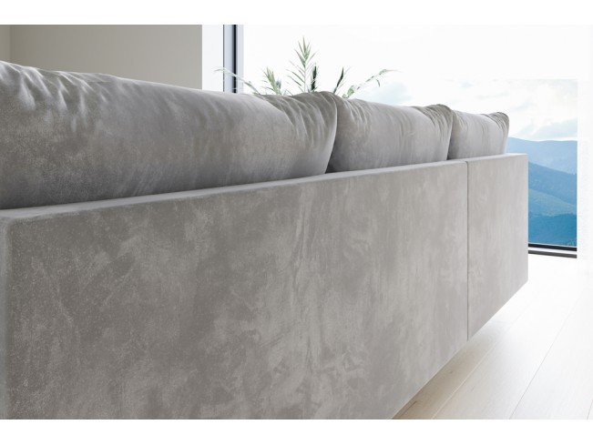 Narożnik Bego U z funkcją spania welur Monolith 84 jasny szary