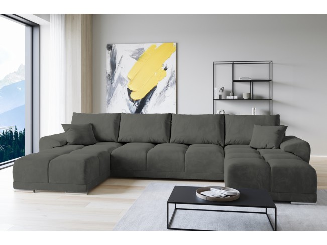 Narożnik Bego U bez funkcji spania welur Monolith 92 popielaty