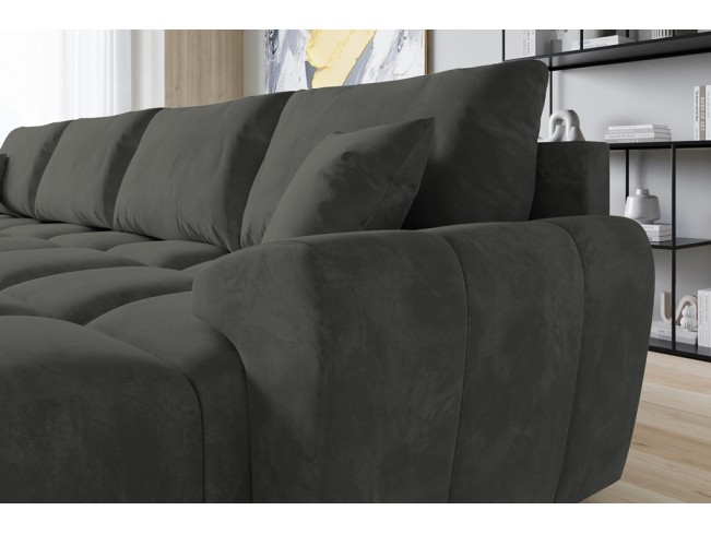 Narożnik Bego U z funkcją spania welur Monolith 92 popielaty