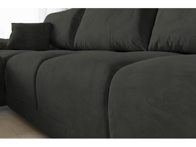 Narożnik Bego U bez funkcji spania welur Monolith 95 ciemny szary