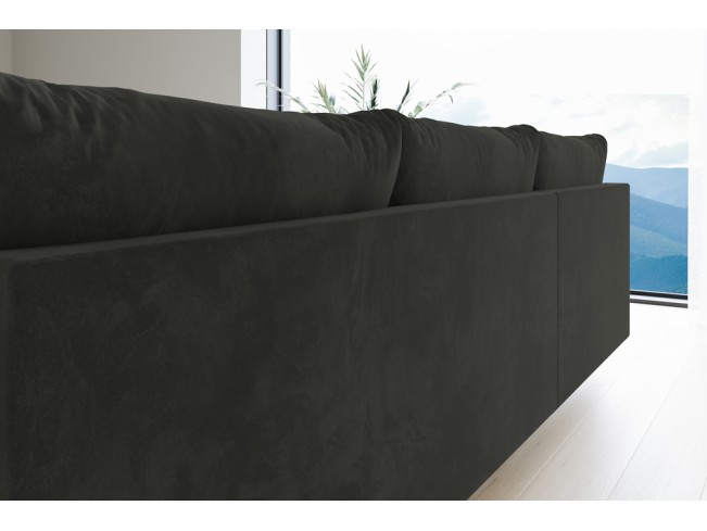 Narożnik Bego U z funkcją spania welur Monolith 95 ciemny szary