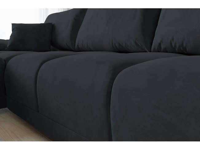 Narożnik Bego U z funkcją spania welur Monolith 97 ciemny grafit