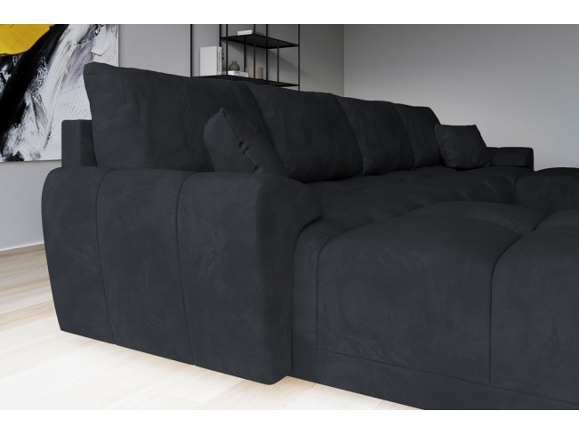 Narożnik Bego U z funkcją spania welur Monolith 97 ciemny grafit