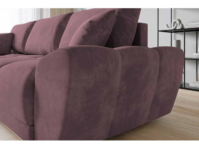 Narożnik Bego L bez funkcji spania welur Monolith 63 brudny róż