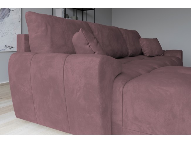 Narożnik Bego L bez funkcji spania welur Monolith 63 brudny róż