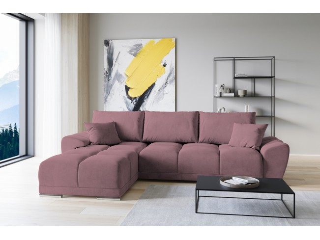 Narożnik Bego L bez funkcji spania welur Monolith 63 brudny róż