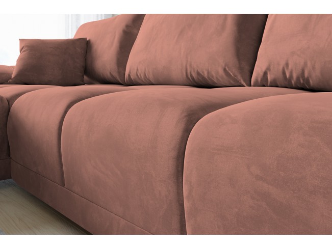 Narożnik Bego L z funkcją spania welur Monolith 61 morelowy