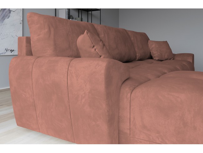 Narożnik Bego L z funkcją spania welur Monolith 61 morelowy