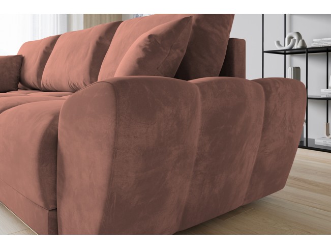 Narożnik Bego L z funkcją spania welur Monolith 61 morelowy