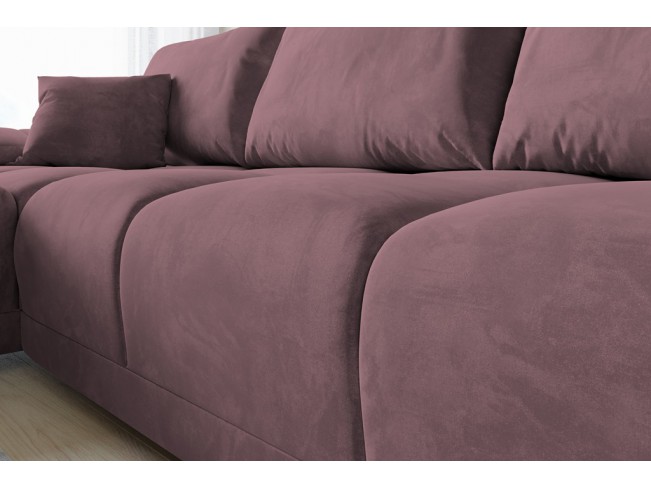 Narożnik Bego L z funkcją spania welur Monolith 63 brudny róż