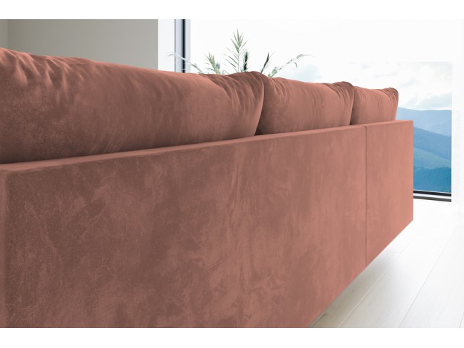 Narożnik Bego U bez funkcji spania welur Monolith 61 morelowy