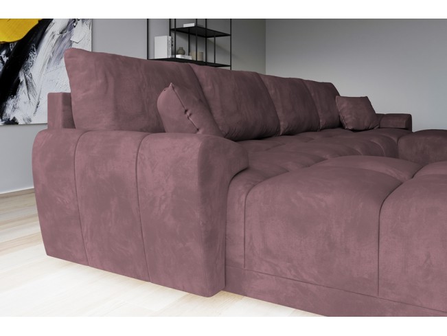 Narożnik Bego U bez funkcji spania welur Monolith 63 brudny róż