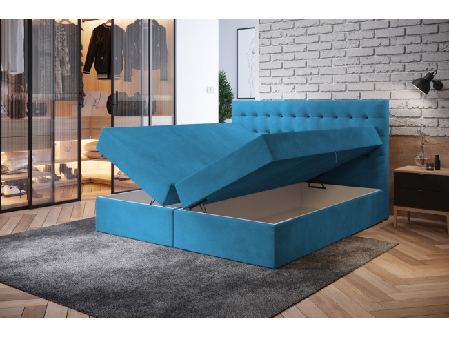 Łóżko kontynentalne Nori 180 Kronos 13 lazurowy