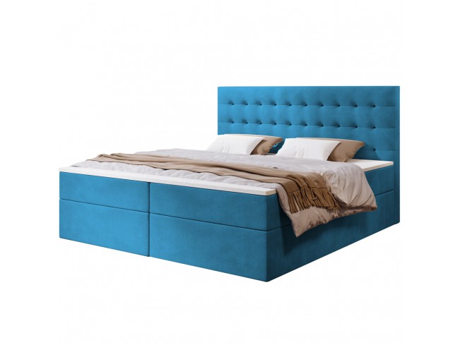 Łóżko kontynentalne Nori 140 Kronos 13 lazurowy - widok z przodu