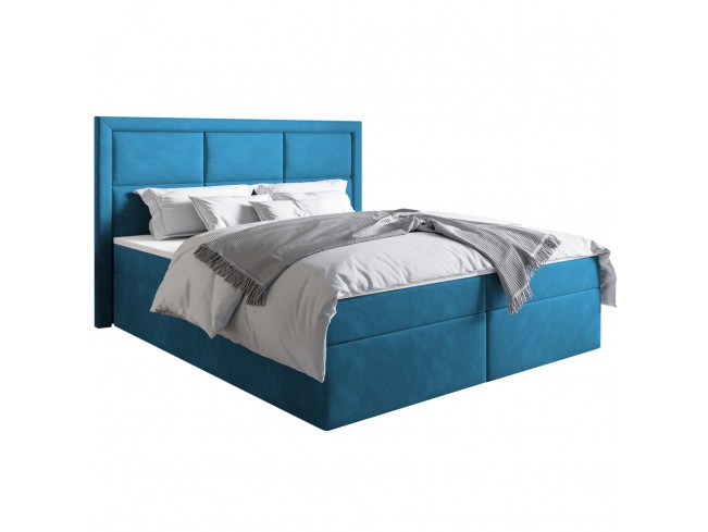 Łóżko kontynentalne Asti 180 Kronos 13 lazurowy - widok z przodu