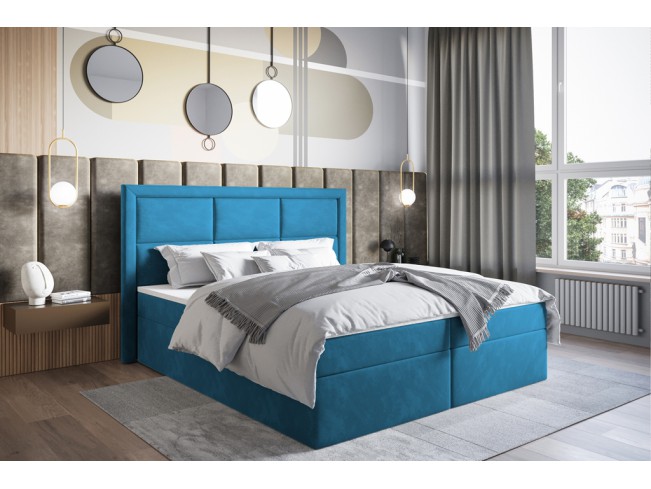 Łóżko kontynentalne Asti 160 Kronos 13 lazurowy