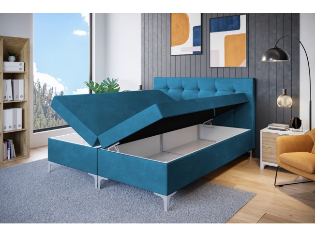 Łóżko kontynentalne Lilu 160 Kronos 13 lazurowy