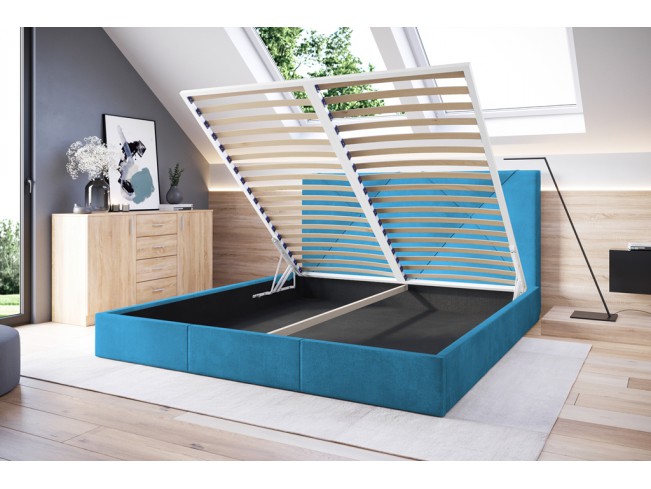 Łóżko tapicerowane Rino 160 Kronos 13 lazurowy
