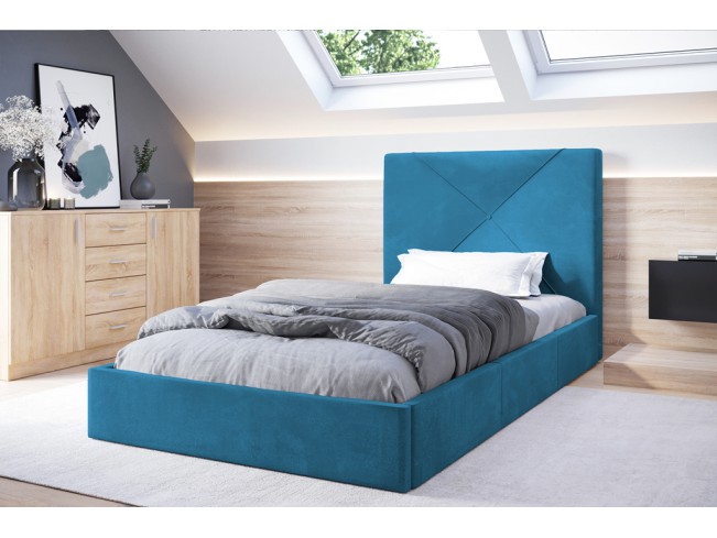 Łóżko tapicerowane Rino 90 Kronos 13 lazurowy