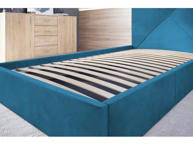 Łóżko tapicerowane Rino 80 Kronos 13 lazurowy
