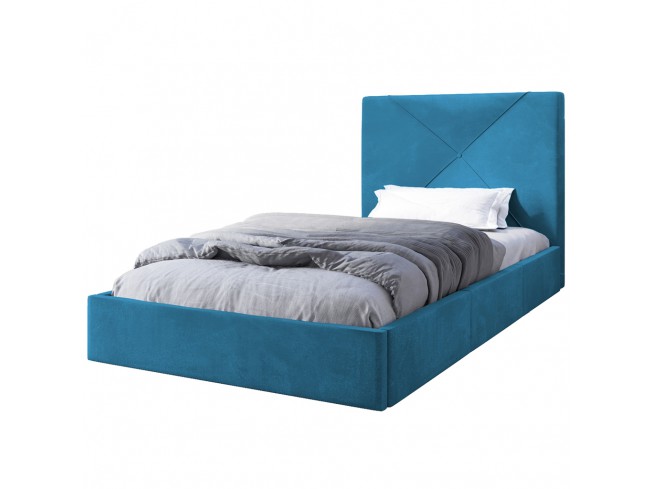 Łóżko tapicerowane Rino 80 Kronos 13 lazurowy - widok z przodu