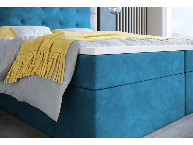 Łóżko kontynentalne Sleepy 140 Kronos 13 lazurowy