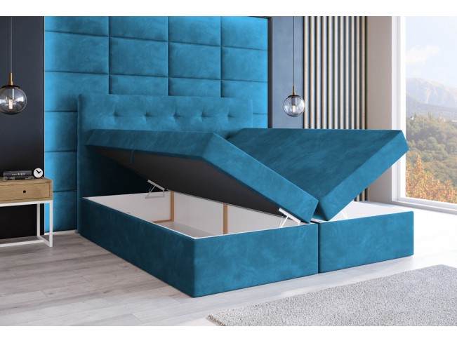 Łóżko kontynentalne Sleepy 160 Kronos 13 lazurowy