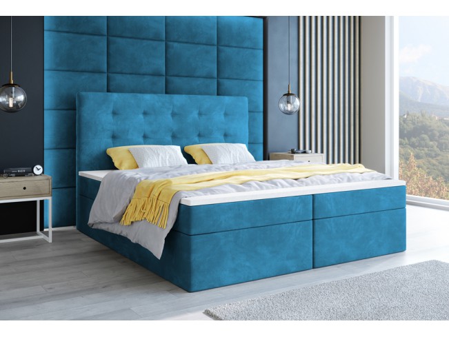 Łóżko kontynentalne Sleepy 180 Kronos 13 lazurowy