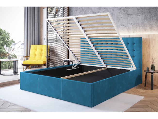 Łóżko tapicerowane Prato 160 Kronos 13 lazurowy