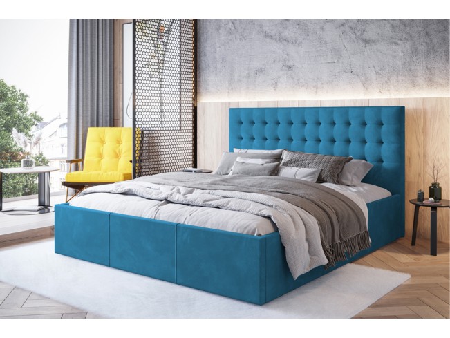 Łóżko tapicerowane Prato 140 Kronos 13 lazurowy