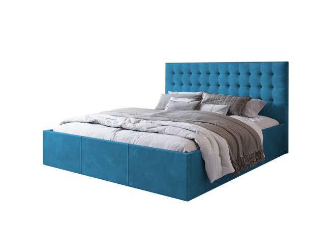 Łóżko tapicerowane Prato 140 Kronos 13 lazurowy - widok z przodu