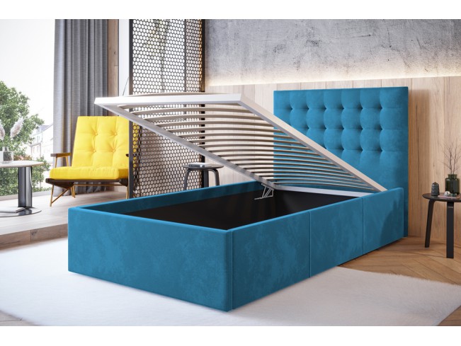 Łóżko tapicerowane Prato 90 Kronos 13 lazurowy