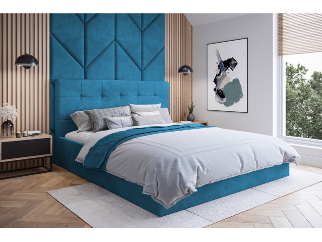 Łóżko tapicerowane Timo 180 Kronos 13 lazurowy