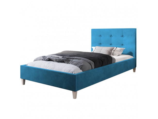 Łóżko tapicerowane Endo 120 Kronos 13 lazurowy - widok z przodu