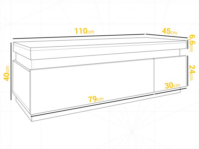 Szafka łazienkowa Seli biały mat/dąb lefkas wisząca 110 cm
