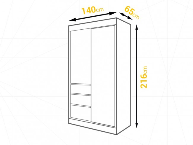 Szafa przesuwna Leno biały mat 140 cm