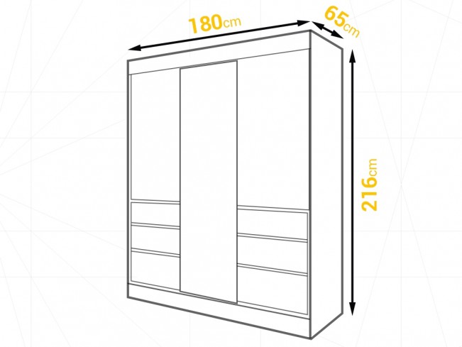 Szafa przesuwna Leno biały mat 180 cm