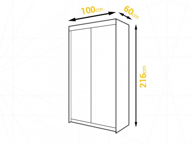 Szafa przesuwna Leso 1 biały mat 100 cm