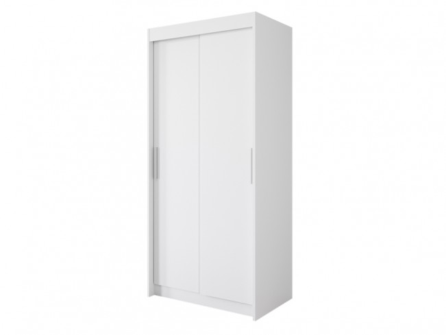 Szafa przesuwna LESO 1 100 biały mat - widok z przodu