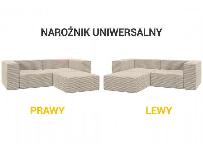 Narożnik modułowy Lenn S Sztruks 3 beżowy